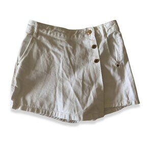 Zara White Wrap Front Denim Skort Size XS